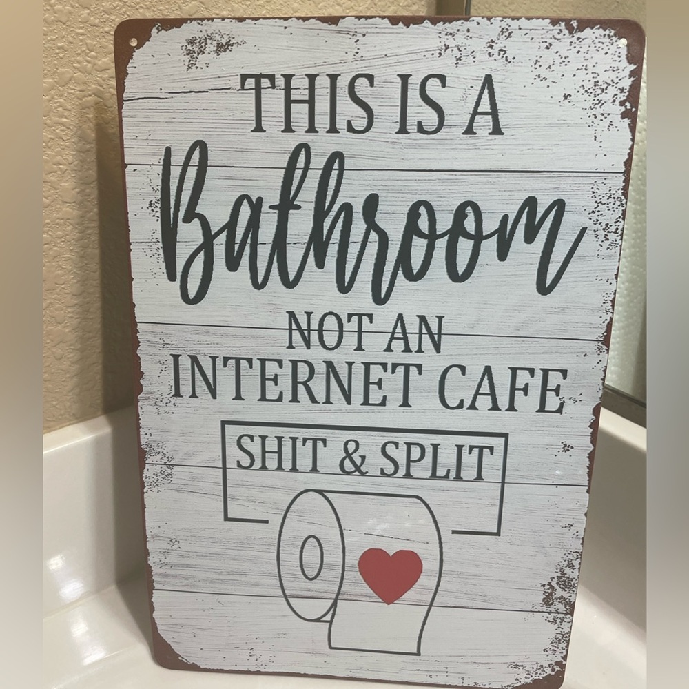 12x10 Decorative Tin Sign “Bathroom “